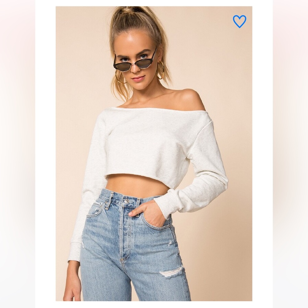 Revolve superdown Tonie Crop Top in Heather Grey